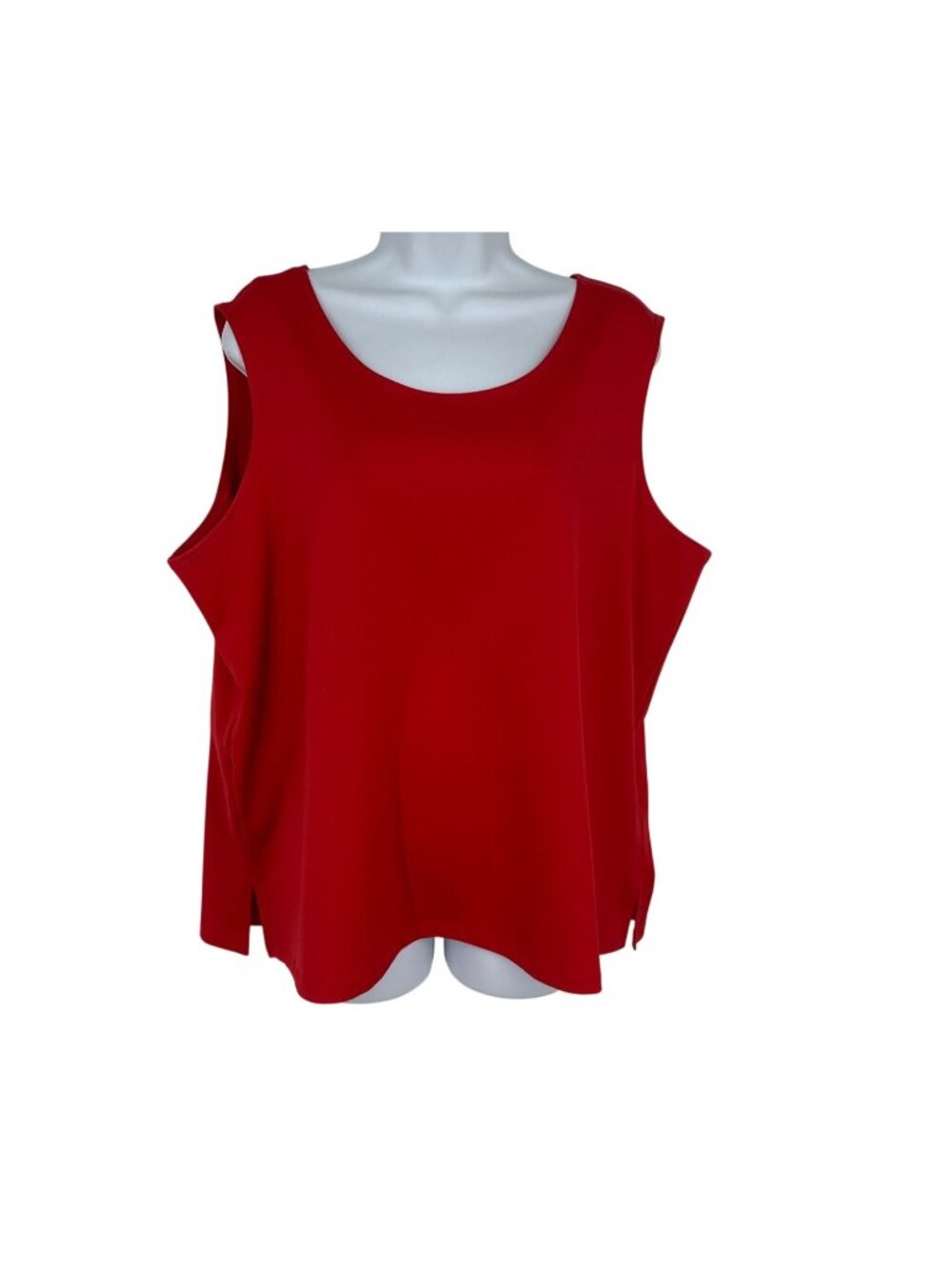 Susan Graver Style Red Sleeveless Scoop Neck Tank Top Women's Size 1X
